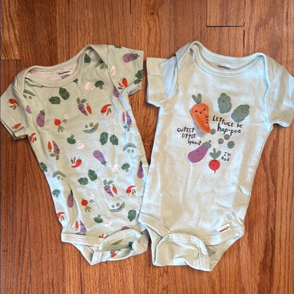 Gerber Green Bodysuits Playful One Pieces